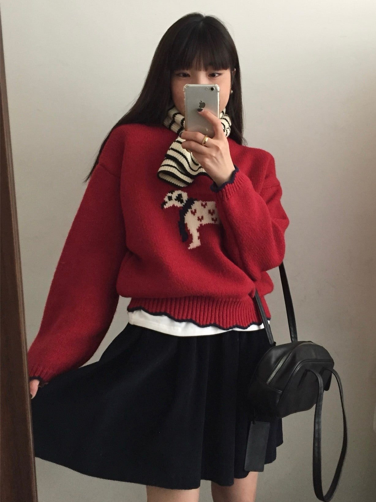 Animal Motif Knit Sweater Street-wave For Women With Plush Warmth And Playful Design