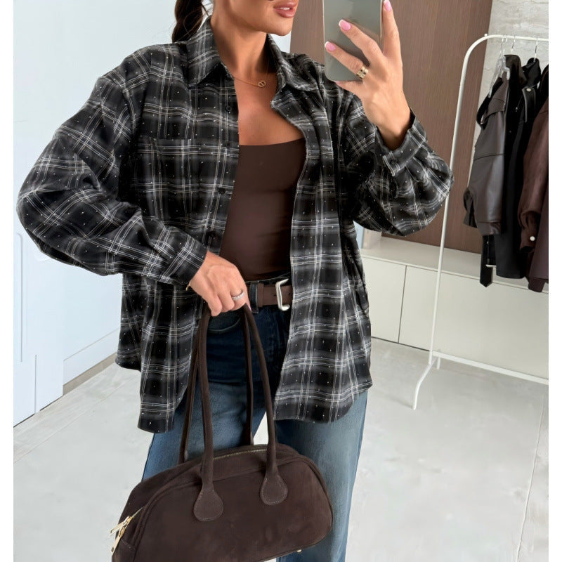 Street-Wave Women Plaid Oversized Shirt With Soft Fabric For Everyday Comfort And All Day Wear