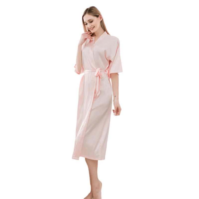 Streetwave Luxurious Satin Robe for Women Silky Soft Comfort Elegant Red Bathrobe