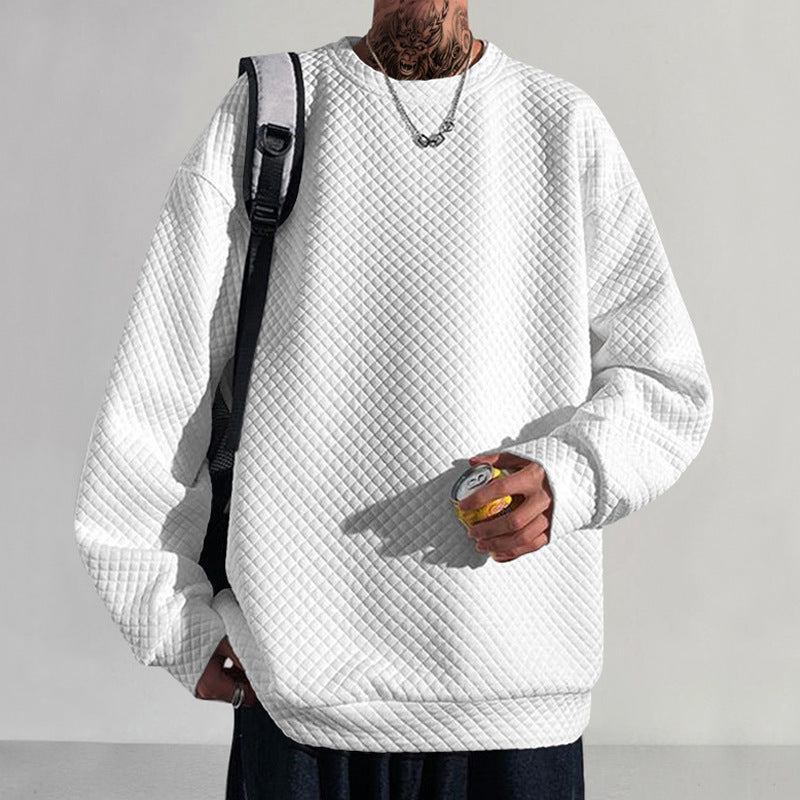 Mens Quilted Sweatshirt With Structured Design Street-wave For Men Warm Comfort And Style