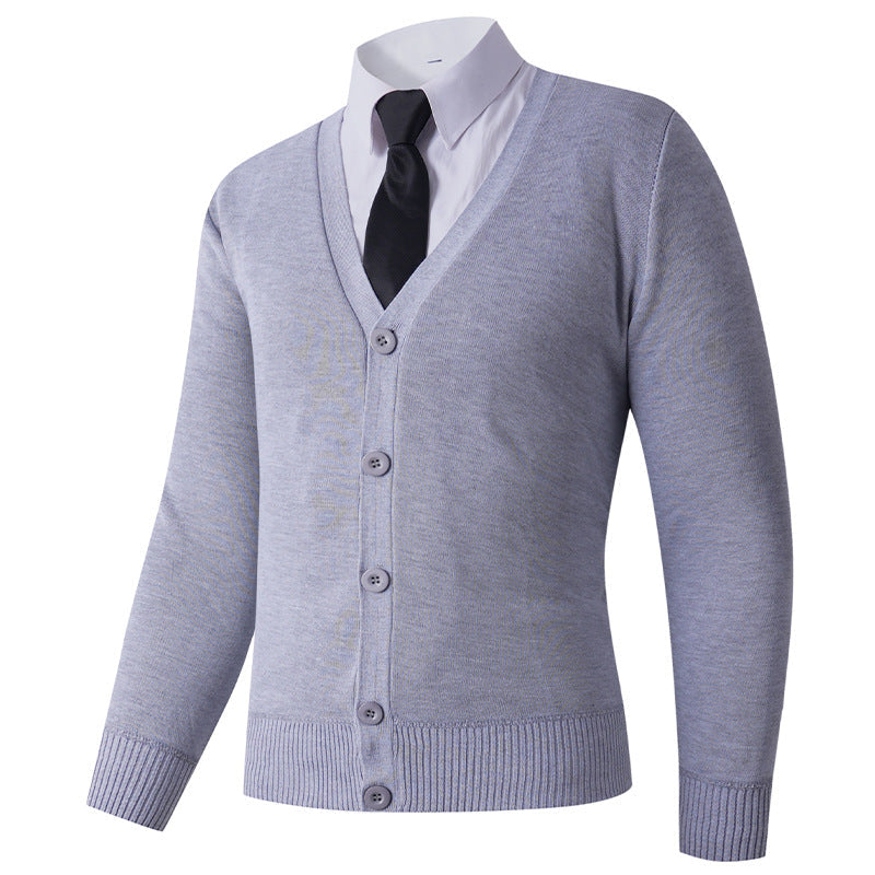 Street-Wave Mens Cardigan With V-Neck And Button Closure Premium Knit For Stylish Wardrobe