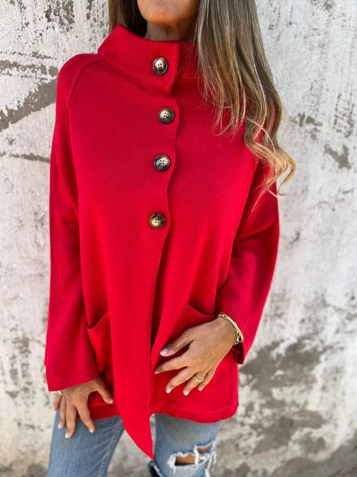 Street-wave Women's Oversized Cardigan Casual Comfort with Button Front for Everyday Wear