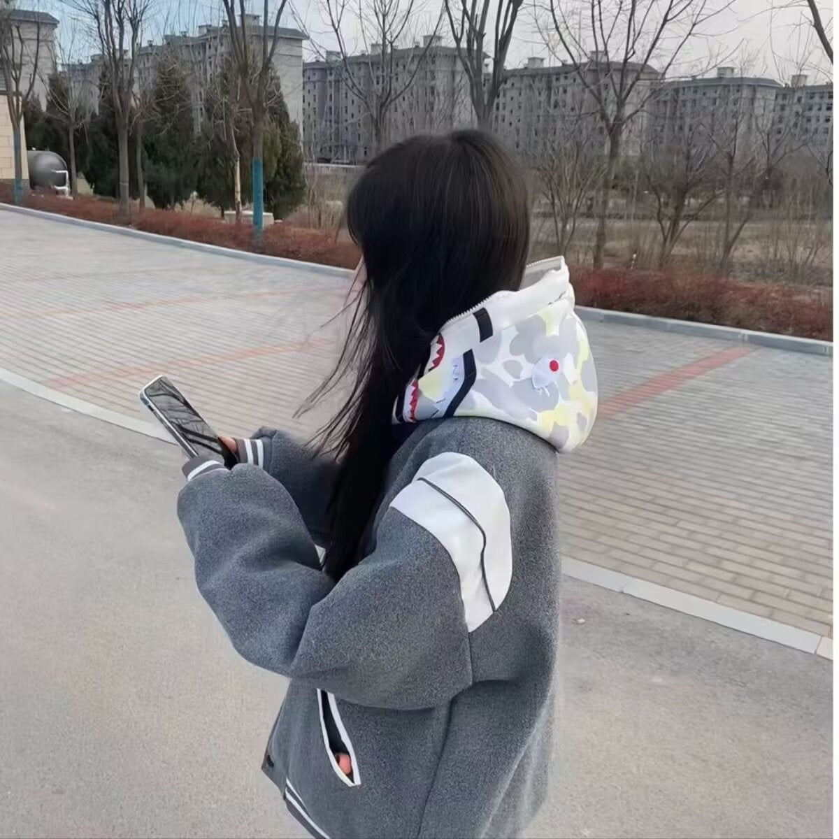 Oversized Varsity Jacket Retro Style With Striped Sleeves And Ribbed Cuffs Streetwave For Streetwear Fans