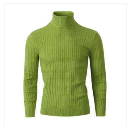 Streetwave Men's High Collar Cable Knit Sweater With Textured Pattern For Premium Winter Warmth
