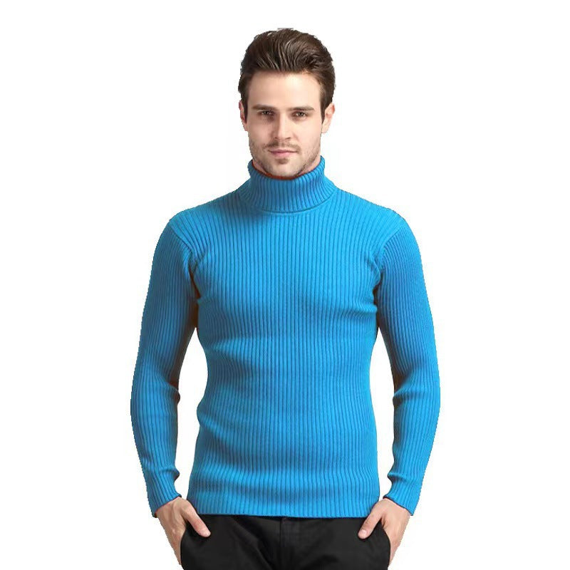 Streetwave Mens Fine Cotton Turtleneck Sweater With Structured Rib Texture For Modern Men Premium Comfort
