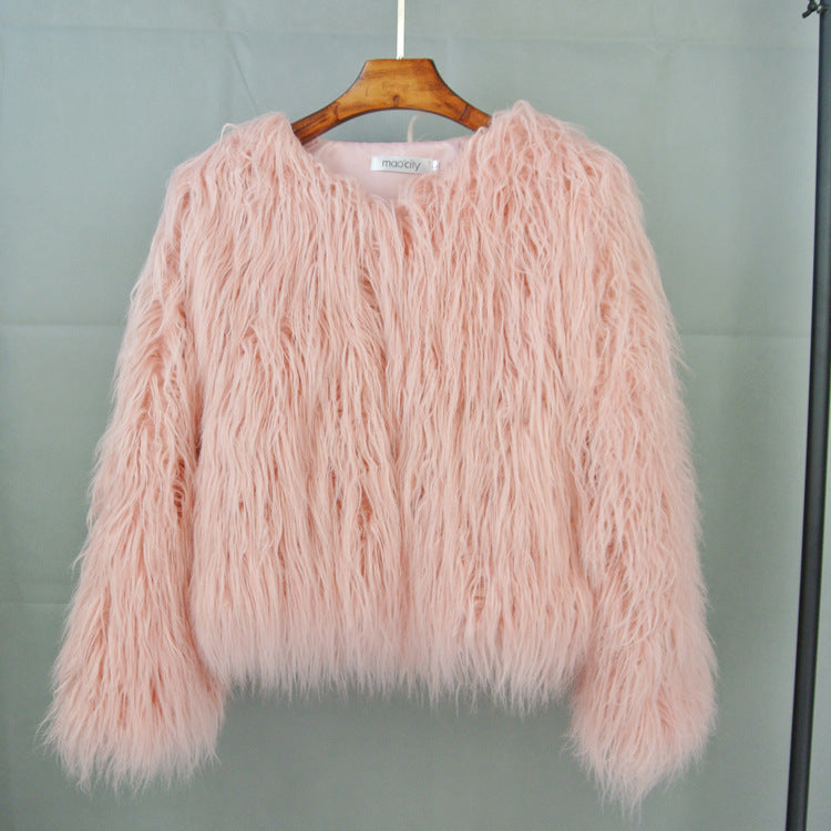 Streetwave Fluffy Faux Fur Jacket For Women Loose Fit With Voluminous Design And Comfort