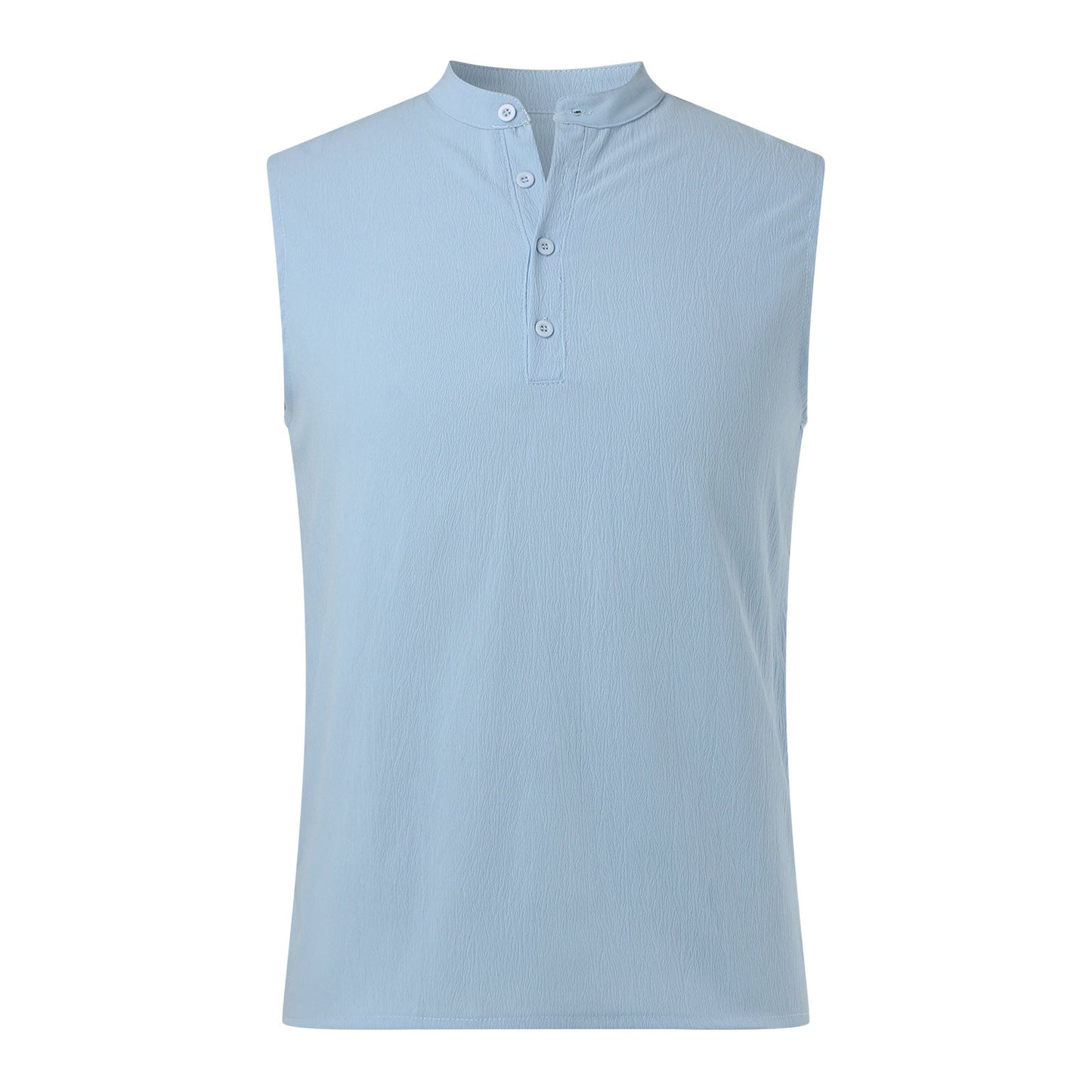 Street-wave Men's Sleeveless Henley Shirt Breathable Lightweight Performance Tee For Active Living