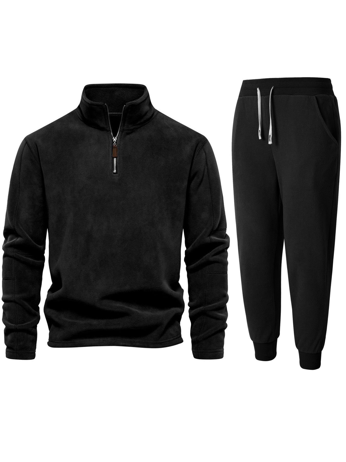 Street Wave Mens Fleece Zip Top and Joggers Set for All Day Comfort Style and Versatility