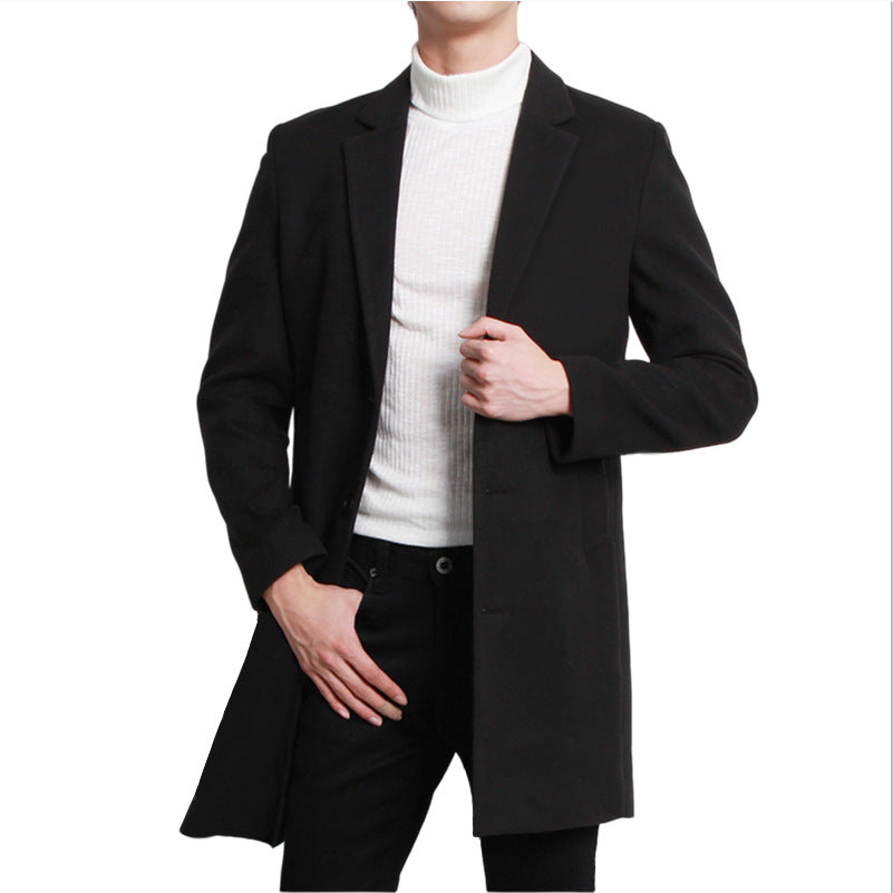 Street-Wave Men's Elegant Long Blazer With Modern Cut And Double Button Closure For All Occasions