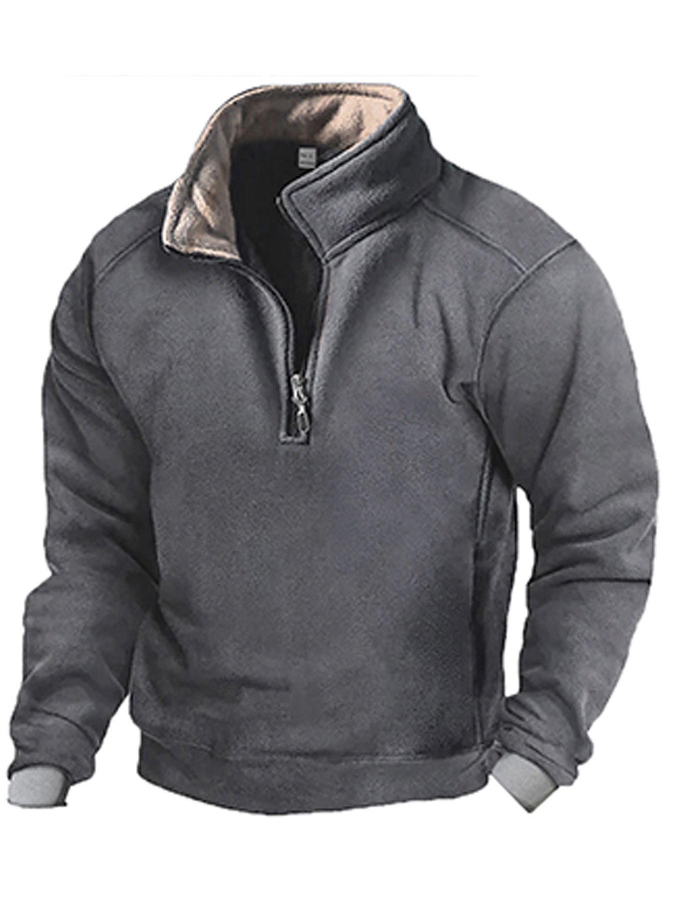 Street-wave Men's Fleece Sweatshirt With Stand Collar Soft Breathable Warmth For Active Lifestyle