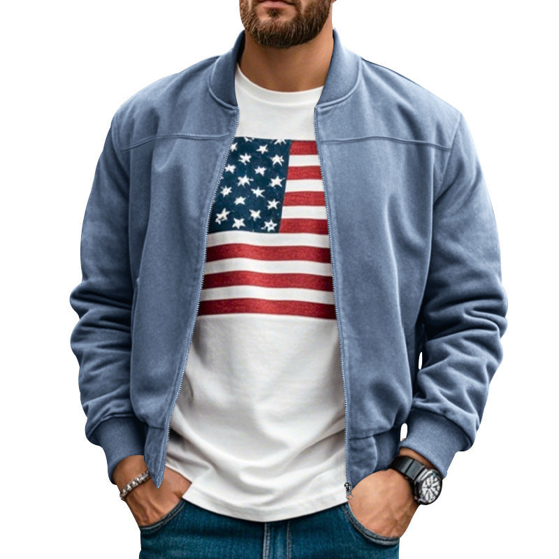 Street-wave Men's Bomber Jacket With Modern Cut And Practical Pockets For Stylish Everyday Wear