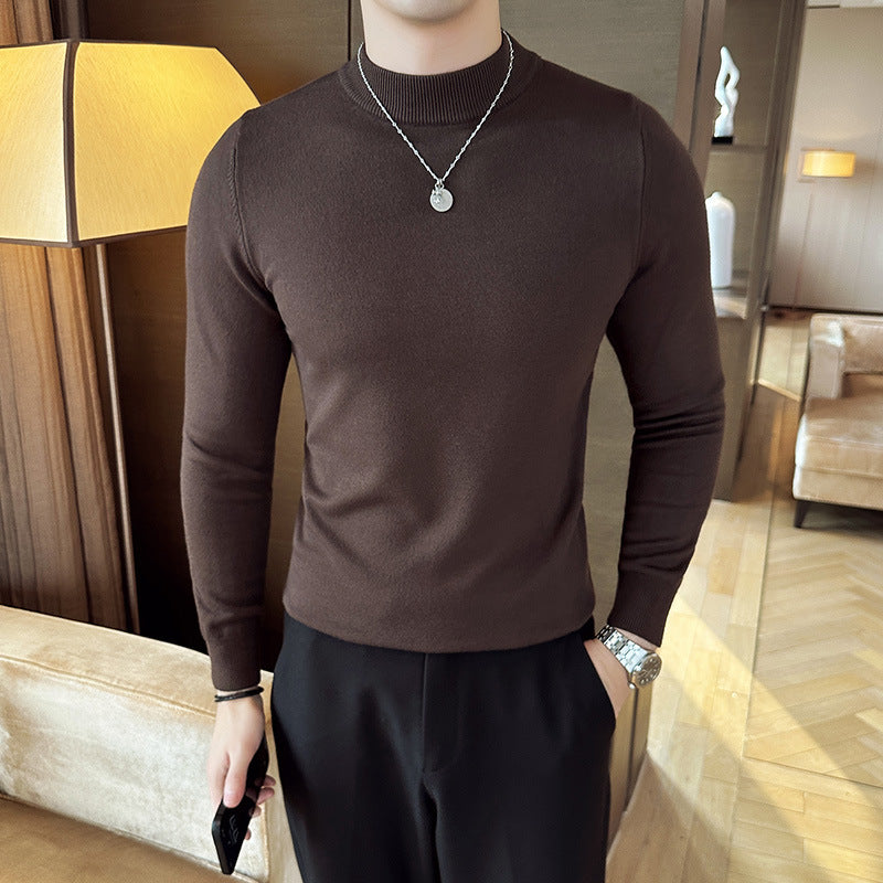 Street-Wave Men's High-Neck Sweater With Elegant Modern Fit For Stylish Casual And Office Wear