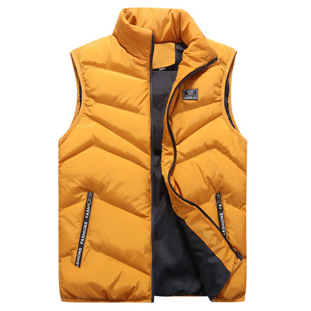 Women's Quilted Puffer Vest With High Collar And Side Zip Pockets Street-wave Versatile Warmth For Women