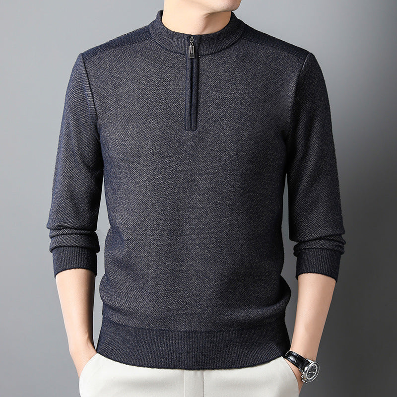 Mens Half Zip Sweater With Premium Textured Structured Knit By Streetwave For Style Conscious Men