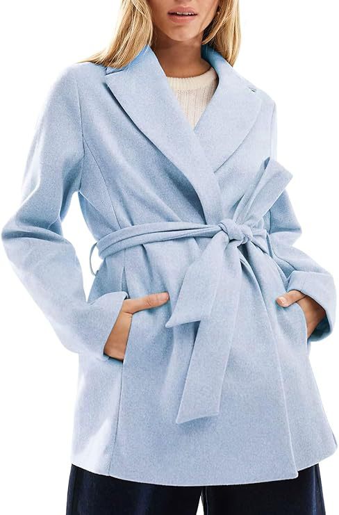 Street-wave Women Pink Wrap Coat Belted Jacket For Elegant Comfort And Versatile Office To City