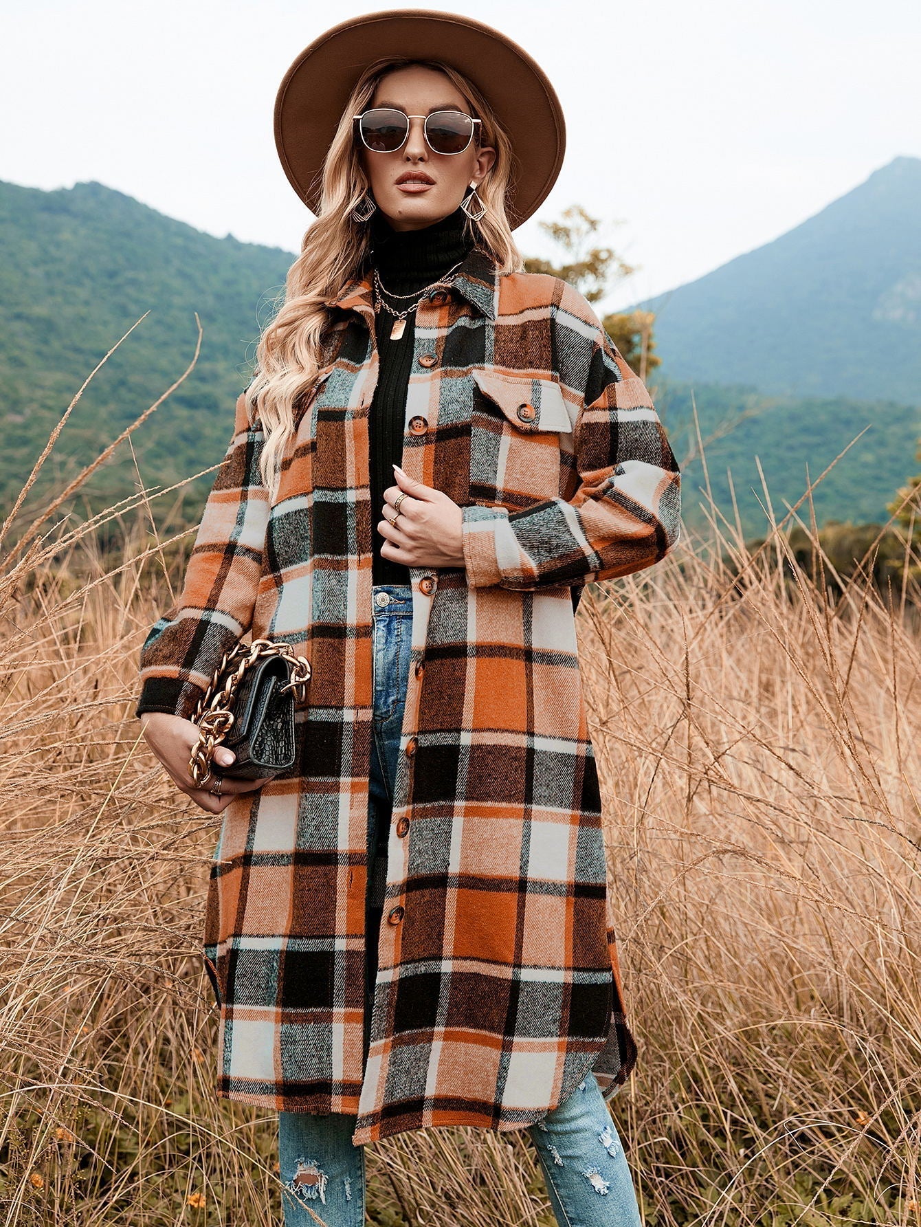 Street Wave Plaid Flannel Shirt Dress For Women, Soft Cozy Warm Fabric, Fall Ready Comfort