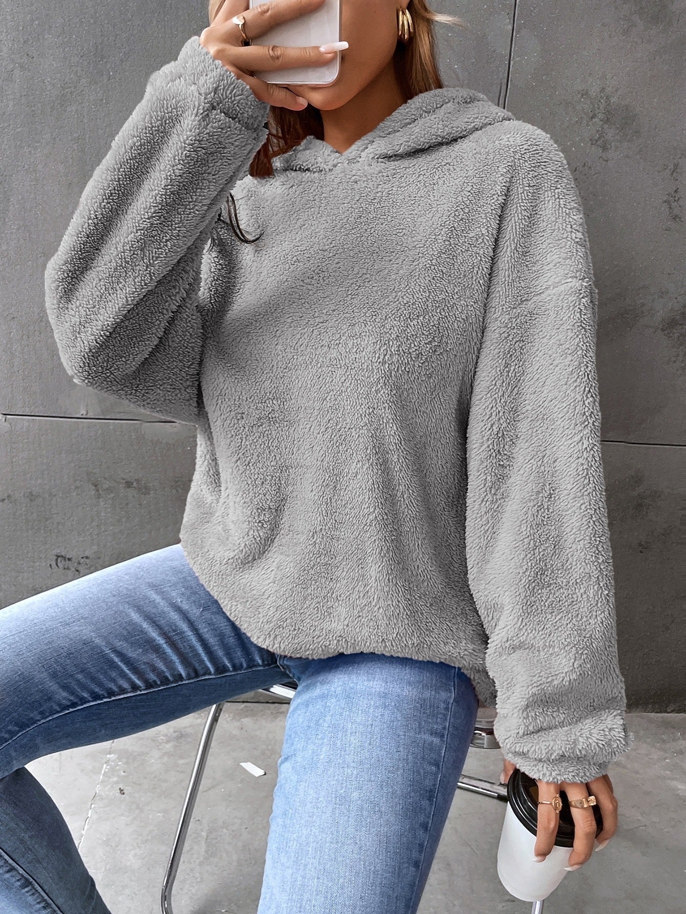 Street-Wave Women Plush Hoodie Ultra Soft Fleece For Cozy Everyday Comfort Warmth