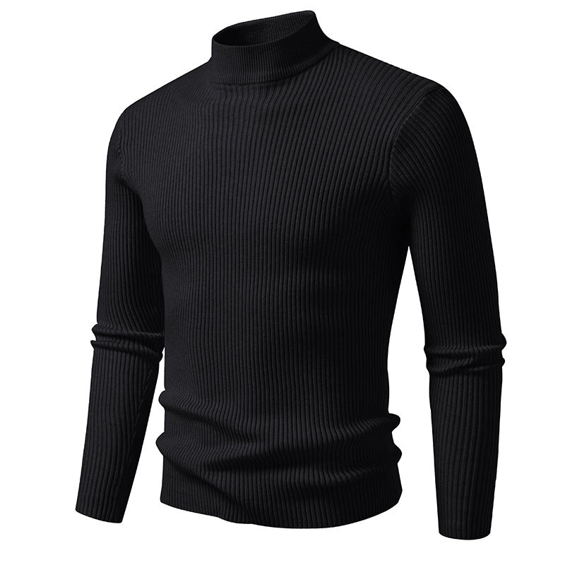 Street-wave Men's Ribbed Knit Turtleneck Sweater Premium Warmth And Versatility Everyday