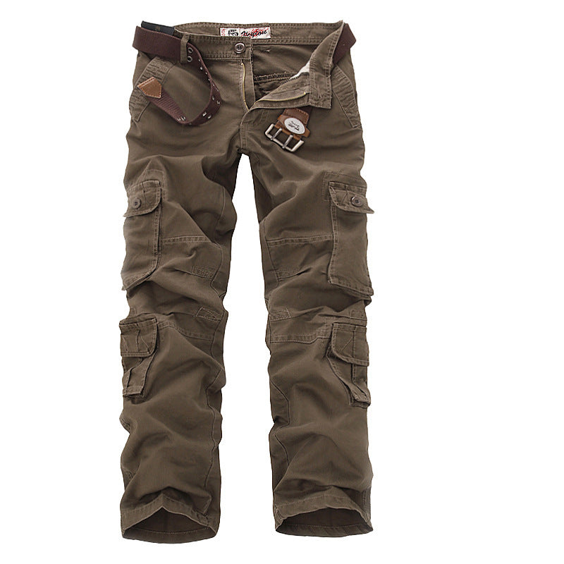 Street-Wave Men's Cargo Pants with Adjustable Waistband and Multiple Pockets for Outdoor Enthusiasts
