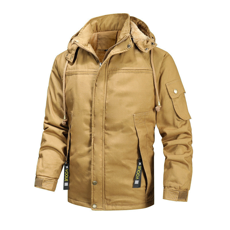 Street-Wave Men's Winter Jacket With Detachable Hood Warm Insulated Coat For Cold Weather