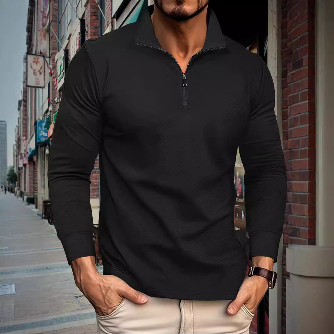 Street-Wave Mens Functional Zip Up Pullover For Active Athletes Breathable Performance