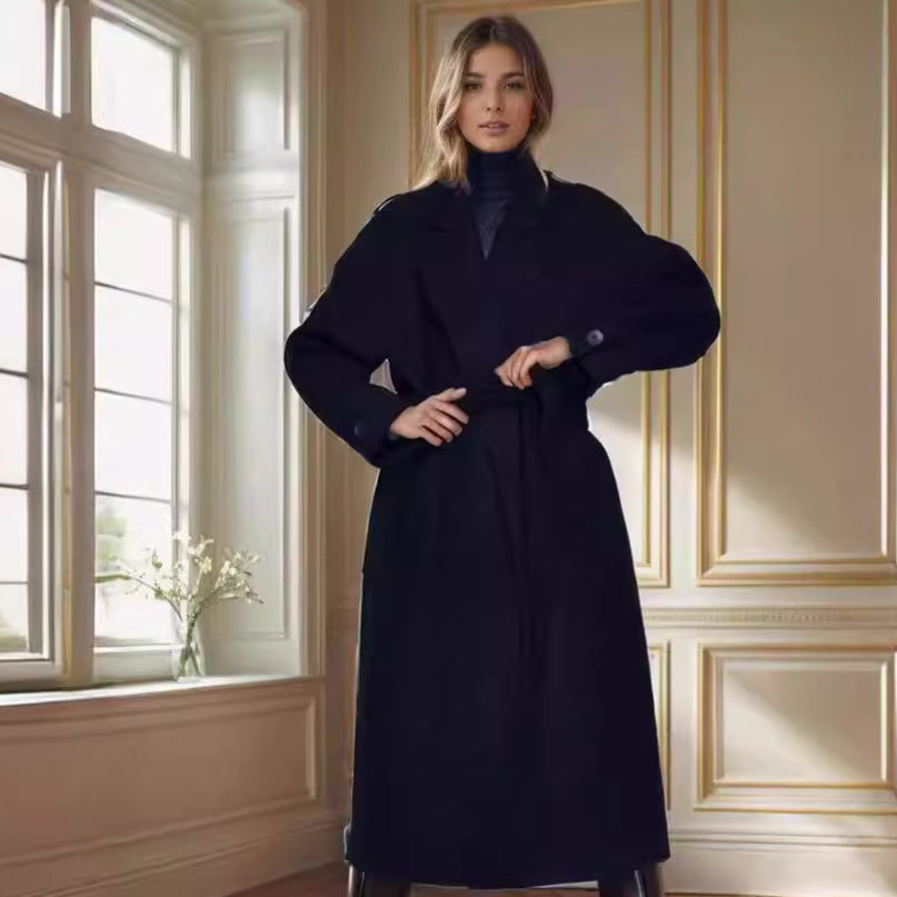 Street Wave Duster Coat For Women With Spacious Pockets And Modern Silhouette With Belt