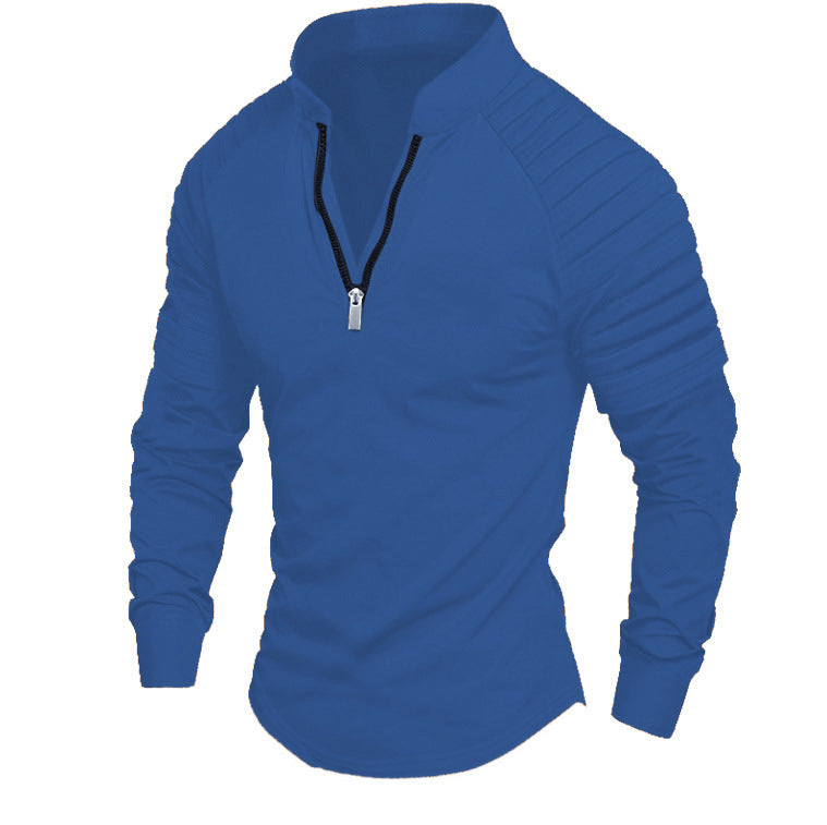 Street-wave Mens Athletic Long Sleeve Shirt With Half Zip For Training And Everyday Wear