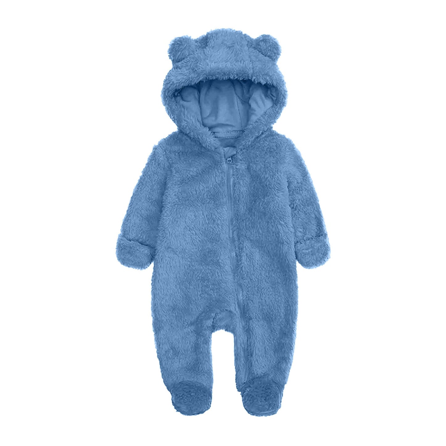 Street-wave Toddler Fleece Hooded Onesie Cozy Warm Winter Coverall For Toddlers Weatherproof