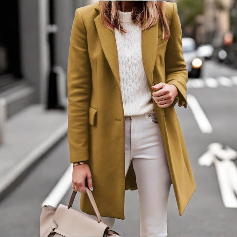Street Wave Women Long Coat Casual Elegant Overcoat For Modern Style And Comfort
