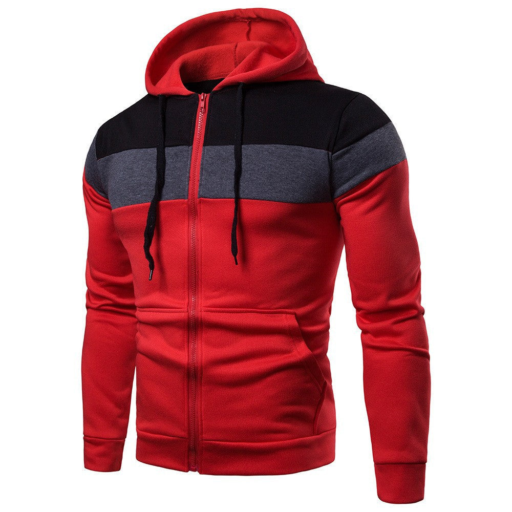 Street Wave Mens Color Block Hoodie With Full Zip Jacket For Casual Comfort And Stylish Athleisure Wear