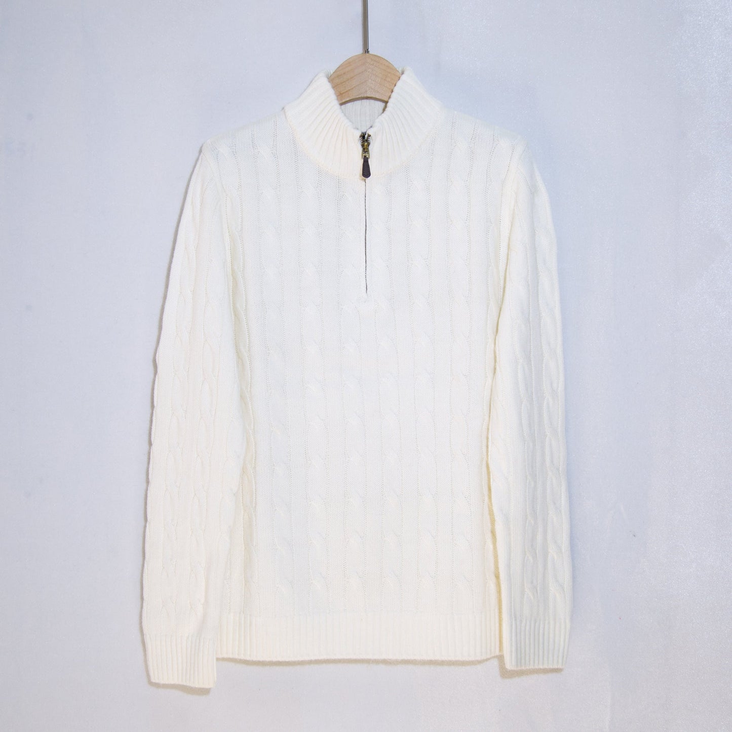 Street-wave Mens Cable Knit Half Zip Sweater Premium Warm Wool For Modern Gentlemen