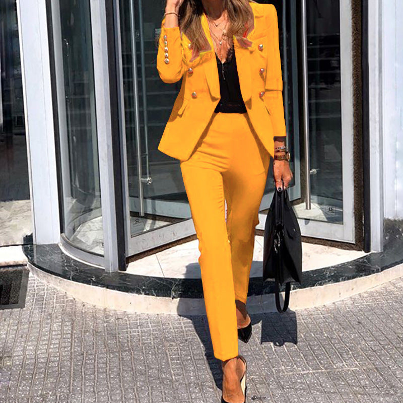 Street-Wave Women Elegant Blazer Set With Figure-Flattering Fit And Breathable Cotton Blend