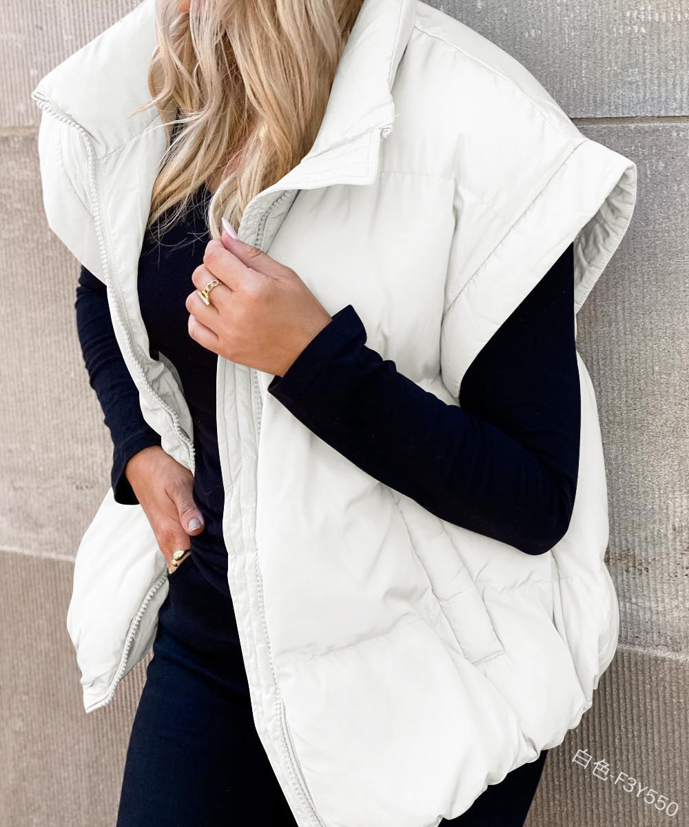Street-wave Women's Puffer Vest Cozy Warmth Lightweight Quilted Insulation Stylish Versatile Outerwear for Women