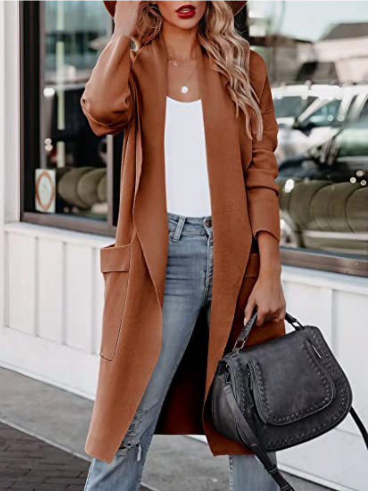 Street Wave Womens Cardigan With Pockets Long Sleeve Casual Everyday Comfort Versatile Layering