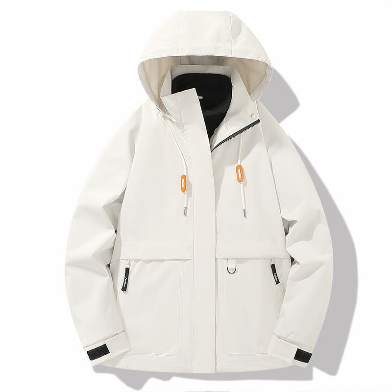 Street-wave Waterproof Men's Outdoor Jacket With Adjustable Hood And Practical Pockets