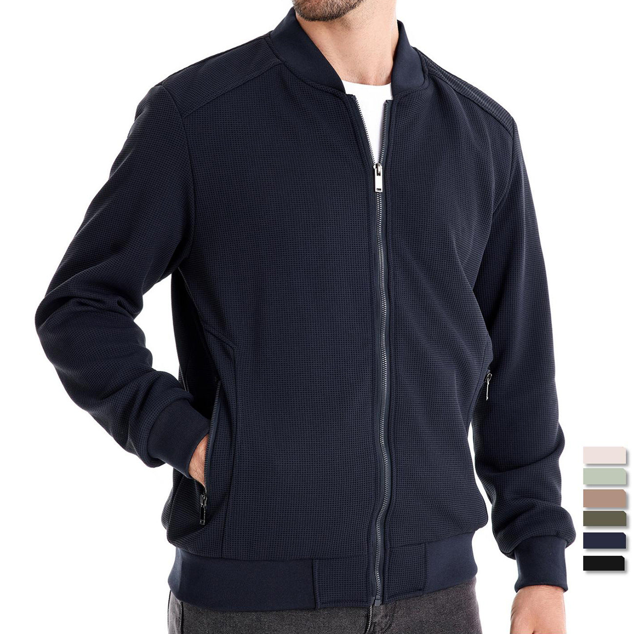 Street Wave Insulated Bomber Jacket For Men Warm Winter Outerwear Cozy Thermal Comfort Urban Style