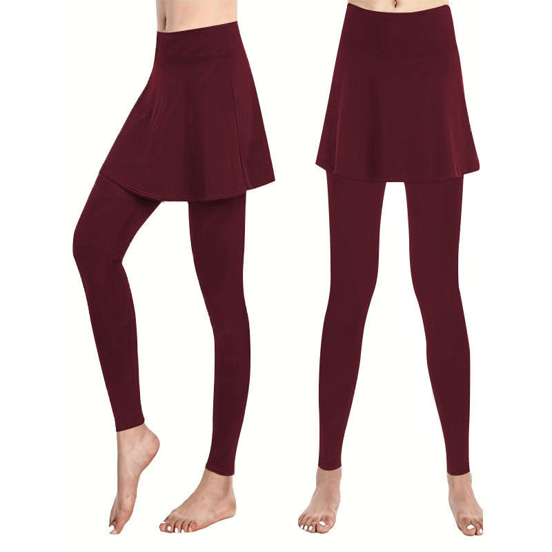 Street-Wave Skirted Leggings For Women Comfortable Activewear With Integrated Skirt For Gym And Yoga