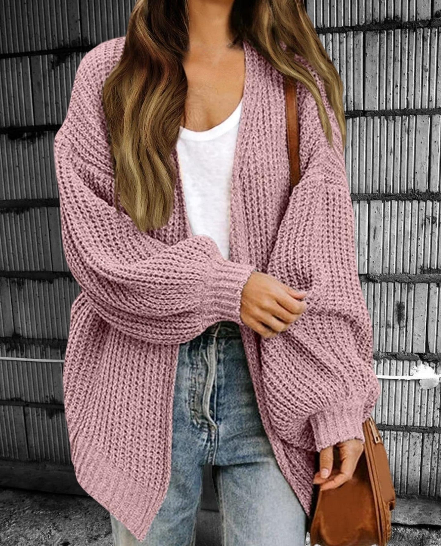 Street-wave Oversized Chunky Knit Cardigan For Women, Cozy Chic Casual Knitwear Essentials