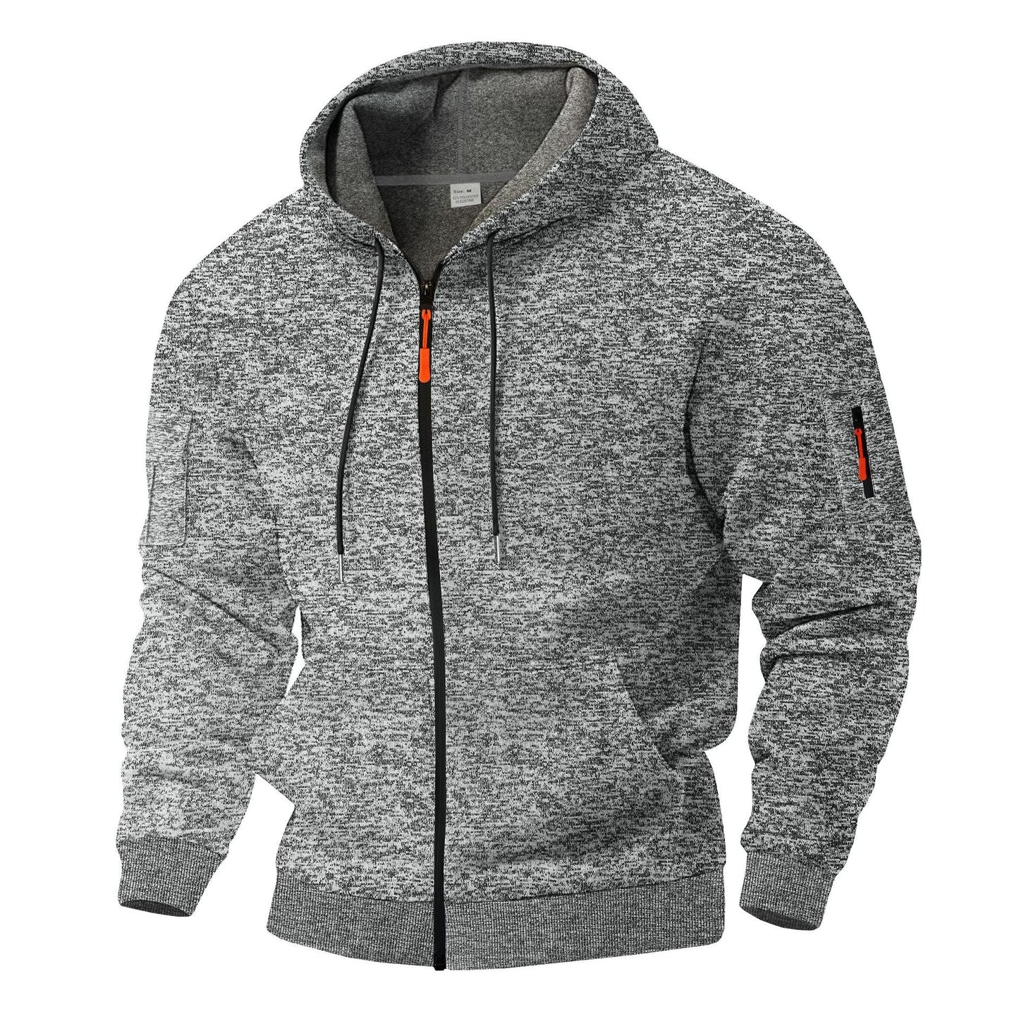 Street-Wave Men's Breathable Zip Hoodie With Contrast Zipper Details For Active Wear