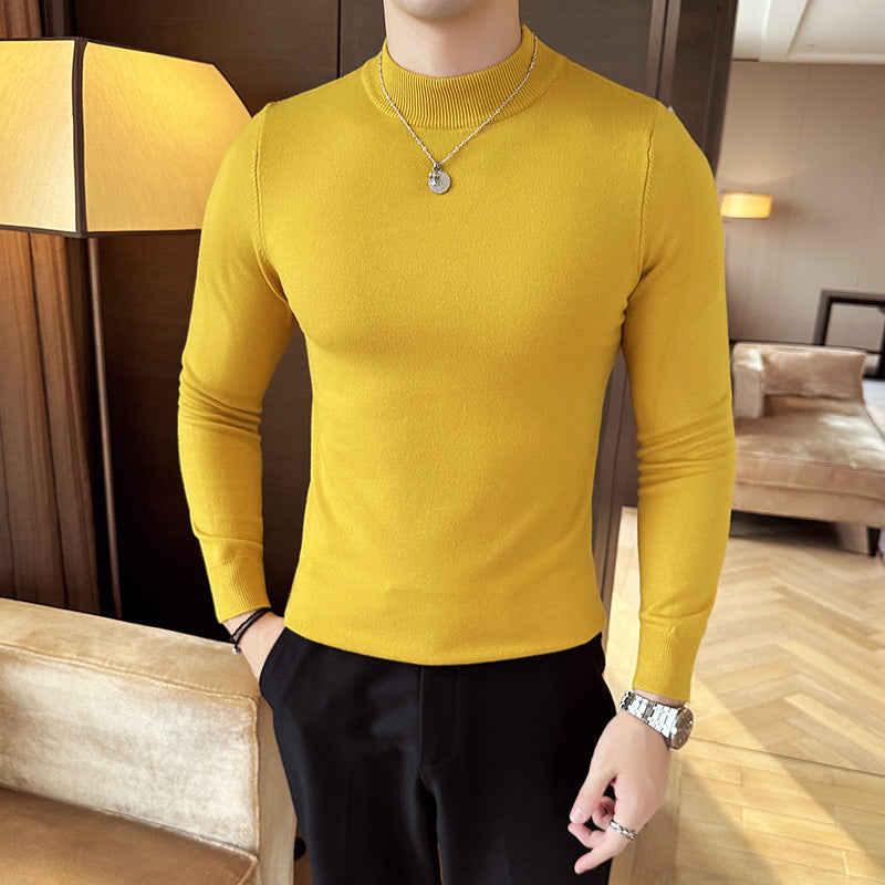 Street-Wave Men's High-Neck Sweater With Elegant Modern Fit For Stylish Casual And Office Wear