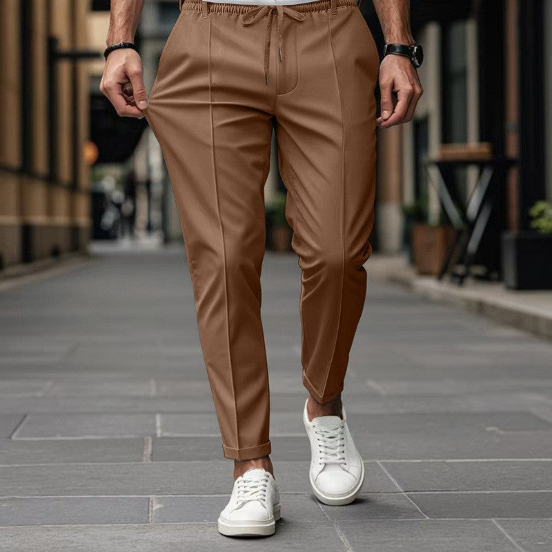 Street-wave Slim Fit Mens Joggers With Elastic Waistband And Side Pockets For Modern Style