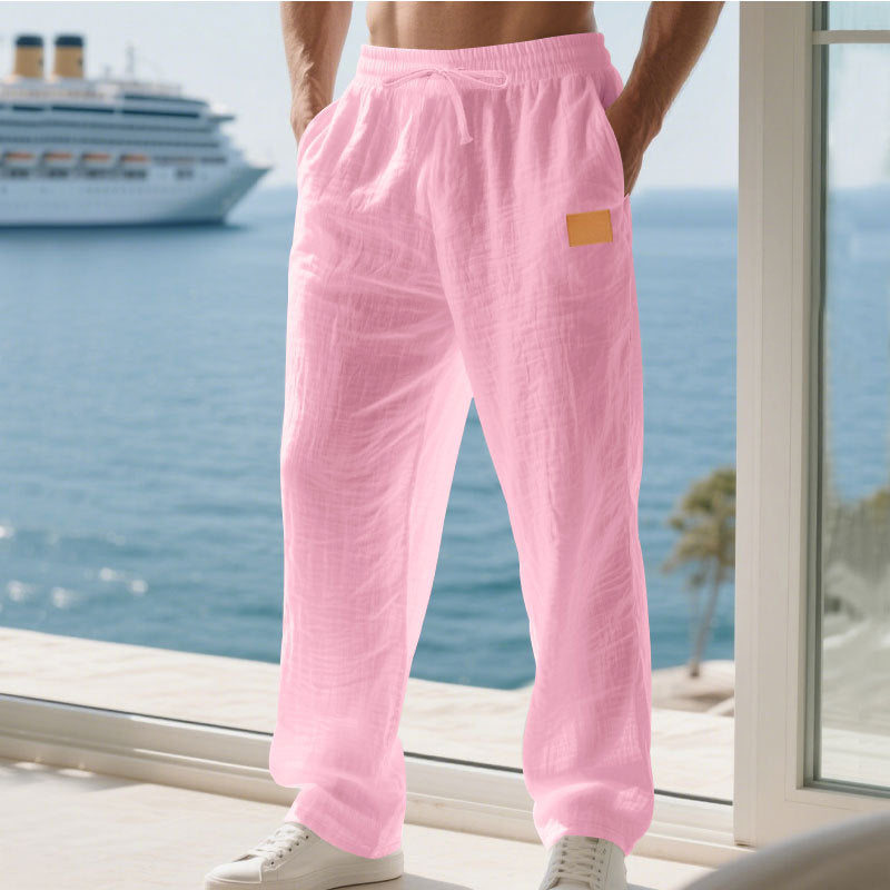Streetwave Mens Lightweight Linen Summer Pants Breathable Comfort For Warm Weather