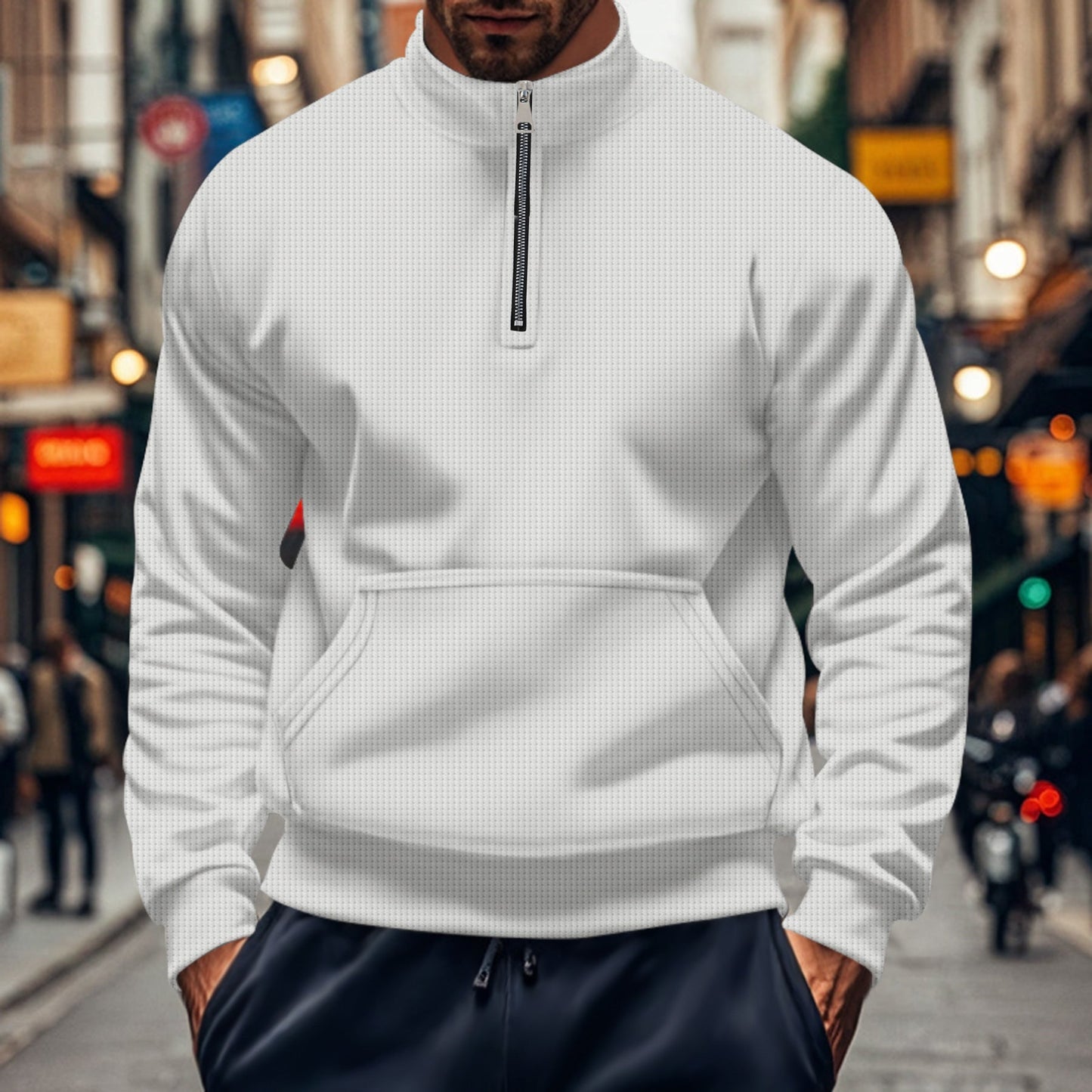 Streetwave Men's Breathable Zip Hoodie With Front Pockets For Active Men Versatile Comfort