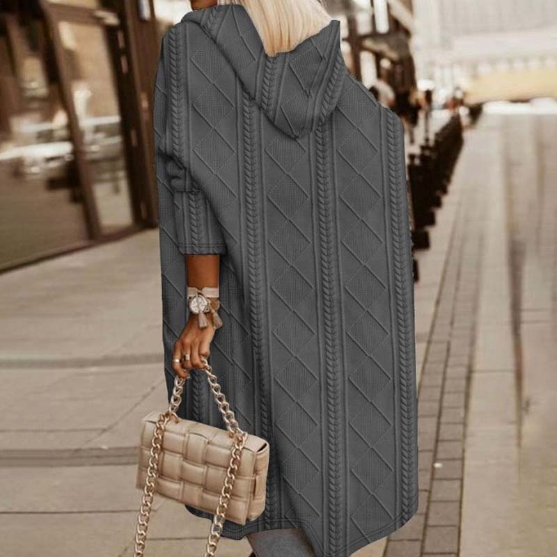 Streetwave Hooded Long Cardigan Knit Acrylic Comfort For Women Cozy Stylish Layering