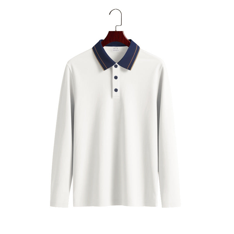 Street-wave Men's Long Sleeve Polo Shirt in Soft Cotton Blend With Structured Collar For Versatile Everyday Wear