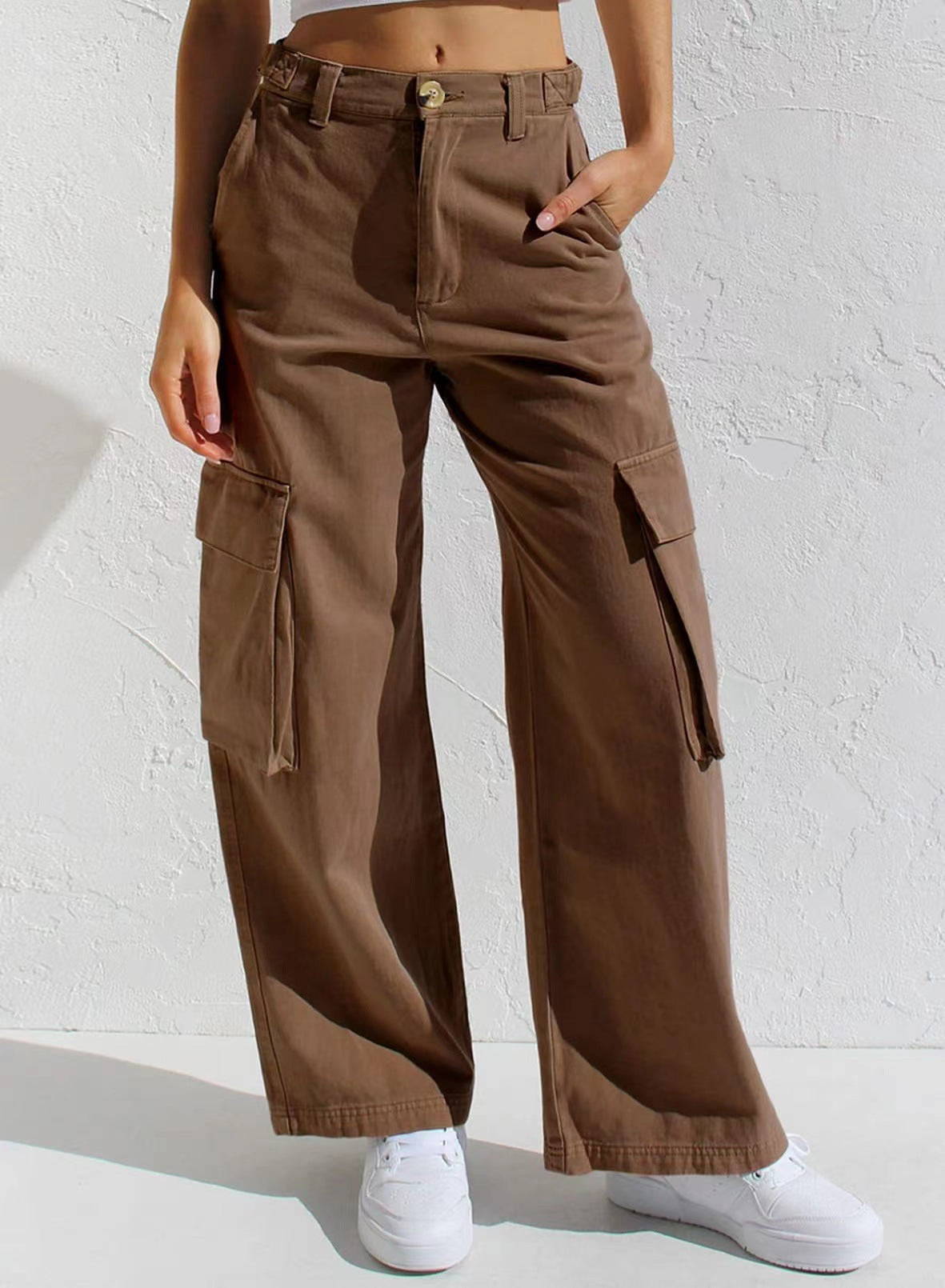 Street-Wave Women Cargo Pants Versatile Utility Trousers With Large Cargo Pockets