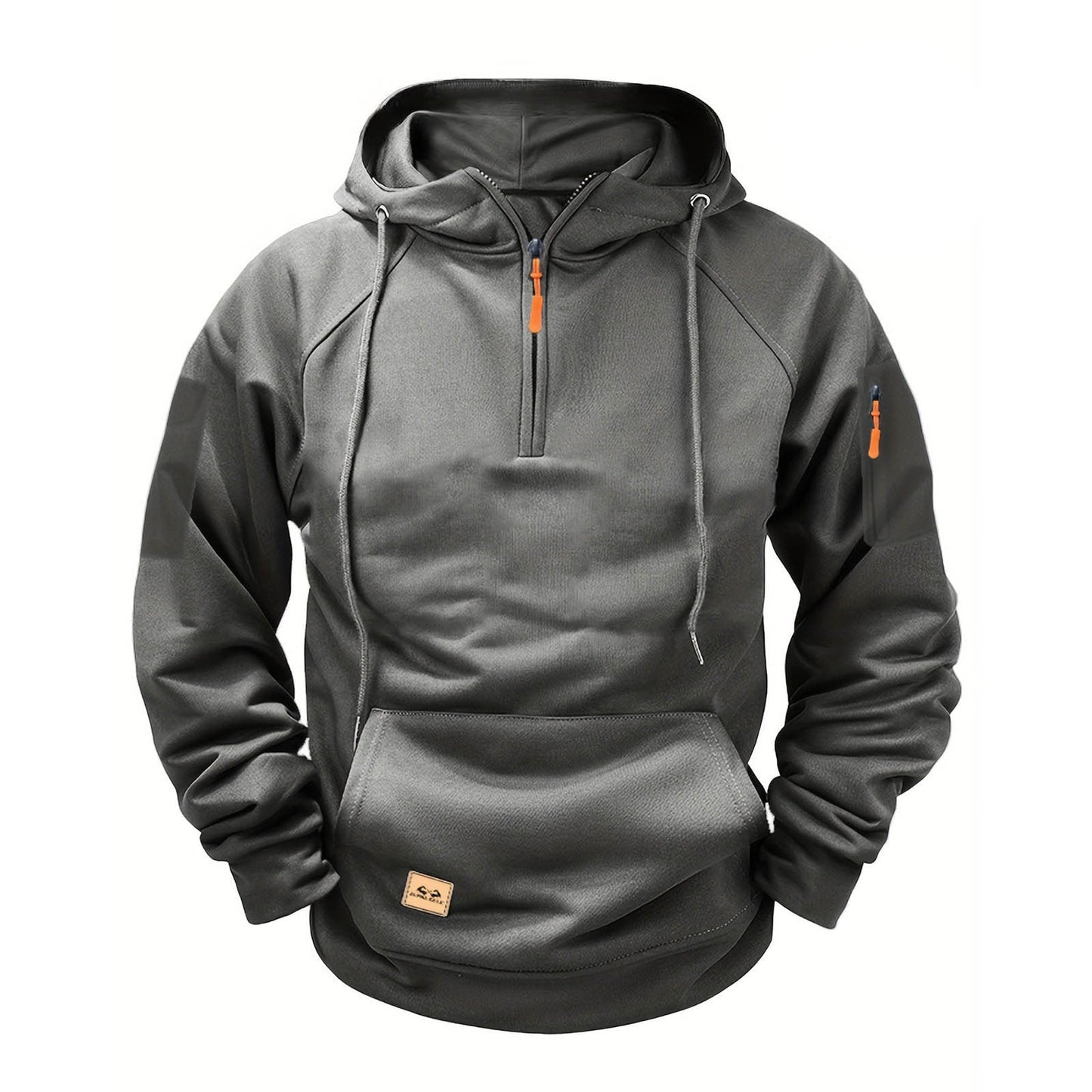 Street-wave Men's Zip Hoodie Sweatshirt With Front Kangaroo Pocket And Adjustable Hood