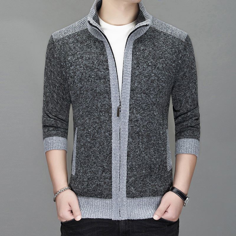 Mens Cardigan With Zipper And High Collar Streetwave Knit Jacket For Men Versatile Everyday Wear