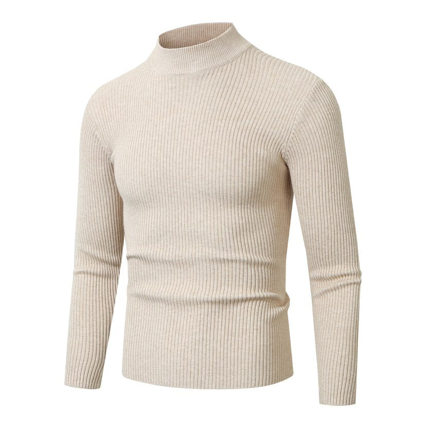 Streetwave Mens Ribbed Turtleneck Sweater Premium Warm Knit Ideal For Cold Days And Layering