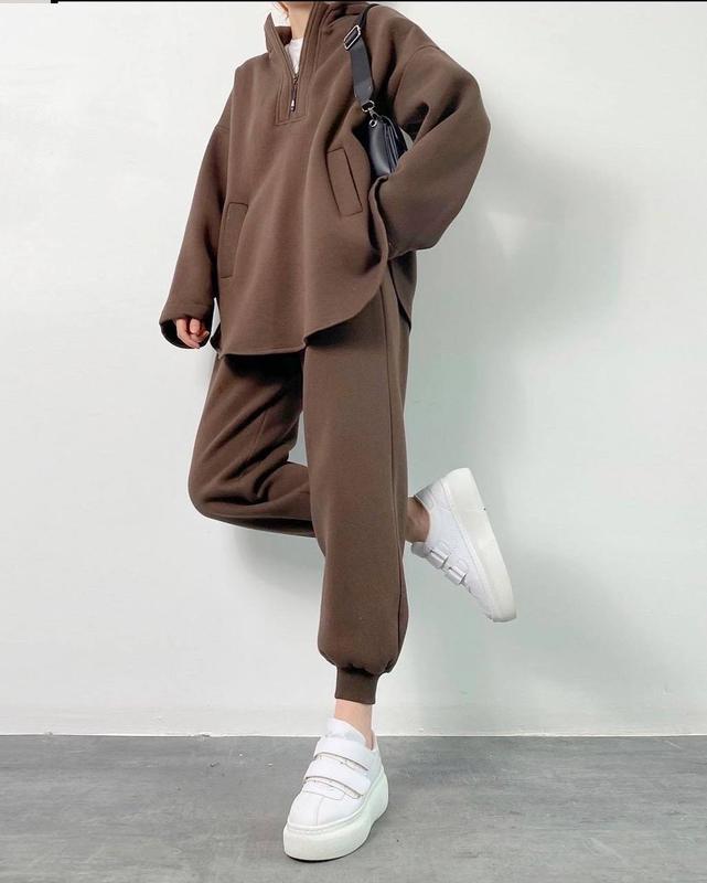 Streetwave Womens Oversized Zip Hoodie And Jogger Set Soft Fleece Loungewear For Casual Comfort
